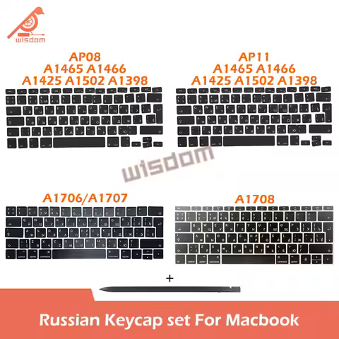 Laptop Russian Keycaps Keys For A1932 A1466 A1502 A1398 A1706 A1708 A2337 A2338 A2141 A2681 A2442 A2