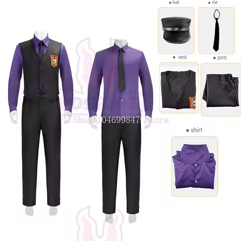 Movie William Afton Cosplay Costume Purple Guy Costume Five Nights /at Freddy's Doujin Outfit Rolepl