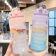 Korean drinking bottle, viral drinking water bottle trendy rainbow gradation 2 liter BPA FREE bottle