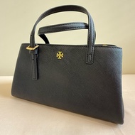 Tory Burch Emerson Mini Top Zip Tote 黑色｜近全新附吊牌｜防刮皮革