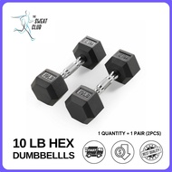 10 LBS Hex Dumbbells (PAIR 2PCS) Premium Hexagon Dumbell Dumbbell Set For Women Men Weights Training