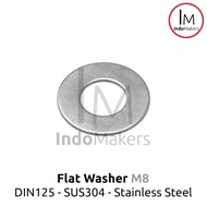 DIN125 Flat Washer / Ring Stainless Steel SUS304 M8