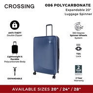 Crossing Wanderer Polycarbonate Expandable 20" Cabin Size Luggage Spinner | Carrry On Lightweight Du
