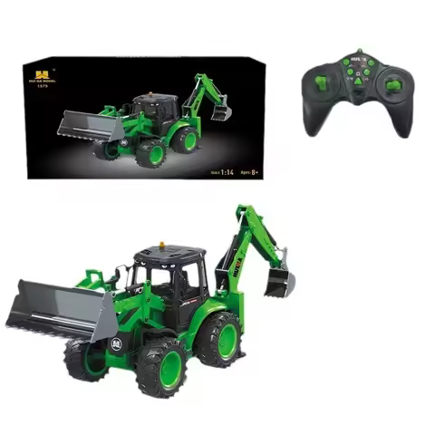 Hui Na Model 579 Remote Control Backhoe Loader 1 14 Scale Two Way Simulation Engineering Vehicle Wid