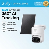 ANKER eufy Security eufyCam C37, 2K Solar Outdoor Camera, 360° Pan Tilt AI Tracking, Human Pet Detec