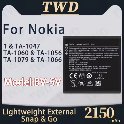 BV-5V BV5V Large capacity Battery For Nokia TA-1047/TA-1060/TA-1056/TA-1079 Batteries New High Quanl