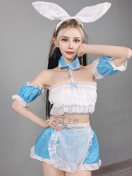 Bộ Đồ Gogo DJ Bar Girl Team DS Performance Night Club Maid Suit Roleplay Rabbit Girl Set Polyester M