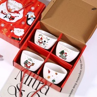 Set Of 4 Christmas Ceramic Cups