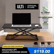 ULTi Ultra-Slim Desk Converter, Standing Desk Riser, Height Adjustable, Ergonomic X-Frame Design, fo