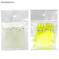 ️GG ️ 6Pcs Glow Octopus Skirts Lure, 6cm Silicone Tuna Squid Jigging Fishing Bait PH