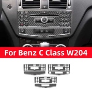 :{-- “สำหรับ Benz W204 2007-2013 C-Class,การควบคุมส่วนกลาง,ซีดีรถยนต์วิทยุแผงปุ่มรถแข่งตกแต่งฝาครอบสติกเกอร์อุปกรณ์เสริมคาร์บอนไฟเบอร์