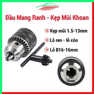 Đầu mang ranh 16mm B16 kẹp mũi khoan 1.5-13mm lỗ côn - lỗ ren