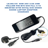 LE.NO.VO  90W 20V 4.5A USB YELLOW PIN B70 G50 Flex 3-15 IDEAPAD G700 S510p G40 G500S G400S LAPTOP AD