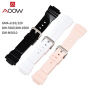 16mm Soft PU Watchband for Casio G-Shock GMA-S110 S120 DW-5600 6900 GW-M5610 Sport Replacement Strap Bracelet Band Accessories