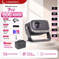 LONAISCI B12 600ANSI Ultra Bright Smart Projector 360ｰ Rotation Auto Focus Keystone Correction ??? ?