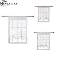 【Ready Stock】Embroidered Window Curtains Solid Color Rod Pocket Voile Curtain Window Drapes For Living Room Bedroom