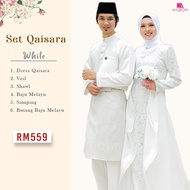 [OFFWHITE/PUTIH] PAKEJ 6 ITEM SET NIKAH DRESS QAISARA/Baju Kurung Nikah/Full Set Nikah/Baju Nikah/Ba