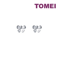 TOMEI Ribbon Earrings, White Gold 585