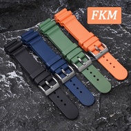 FKM Fluoro Rubber Strap 20mm 22mm Men Diving Sports Wrist Bracelet Accessories for Seiko Turtle Prospex Water Ghost Watch Band