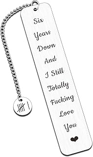 6 Year Anniversary Gifts for Her Him-Iron 6th Anniversary Gifts Bookmark for Women Men,Steel 6th Ann