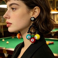 Niche Design Black Beaded Pool Earrings Black 8 Earrings Colorful Pool Pendant Pool Earrings