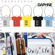 DAPHNE Security Lock, Cupboard Cabinet Locker Padlock Aluminum Alloy Password Lock,  3 Digit Steel Wire Mini Suitcase Luggage Coded Lock