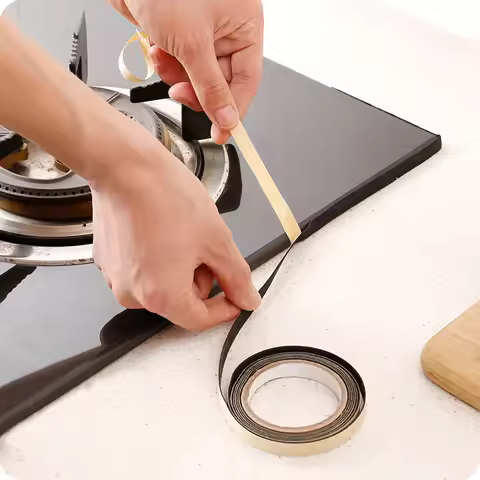 3 Rolls Kitchen Gas Stove Gap Sealing Adhesive Tape Anti Flouring Dust Proof Waterproof Sink Stove C
