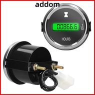 ADDOM Engine Hour Meter, 52mm Diameter 12V 24V DC Hour Meter Gauge, Durable Digital Counter Digital 