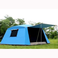 Alltel 10-12 Person 2 in 1 Waterproof Camping Tent Double Layer Khemah Awning Giant Tent Party Tent Canopy Large Gazebo