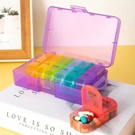 【High Cost-Performance】 1pc Weekly Pill Case Pillbox 7 Days Medicine Box Portable Travel Drugs Stora