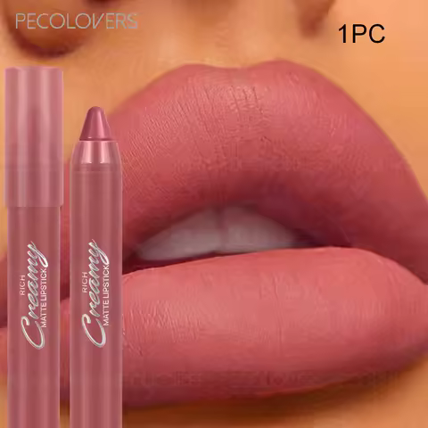 6 Colors Matte Lipstick Pen, Long-Lasting Waterproof Lipstick Crayon,Non Stick Cup, Multi-Color Lips