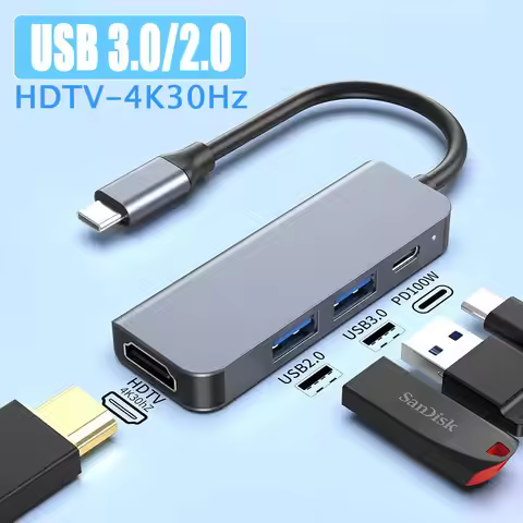 6/5/4/3 Ports USB C Hub to 4K HDMI-Compatible PD fast charge USB 3.0 2.0 HUB 4K 30Hz Charging Dockin