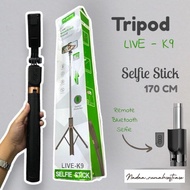 K9 NON-LED Tripod SELFIE STICK 3-IN-1 BLUETOOTH SELFIE STICK Tripod/ (Length 170 CM 1.7 METER/)