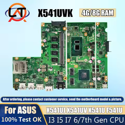 X541UV i3/i5-6th Gen 0G/4G/8G-RAM UMA/GTX920M-V2G Mainboard For ASUS X541UV X541UVK X541UA X541U F54