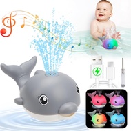 Bathing Toys,Light Up Dolphin Baby Bath Toy,Suitable 6-12 - 18 Month-Old Baby,Rechargeable Sprinkler