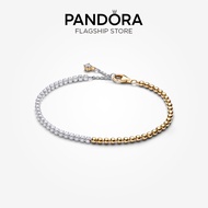 Pandora 14K Gold Plated Beads & Tennis Bracelet
