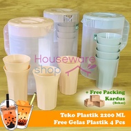 Hommy 2200 Water Bottle Teapot ML + 4 Glasses - Yolanda