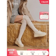 73hours Women's Shoes Cinnamon Roll Autumn New Style Lightweight Heightening Sports Casual Shoes Sma