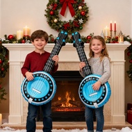 Pvc Inflatable Banjo Instrument Balloon Inflatable Musical Instrument Blue Color Children Blow Up Ba