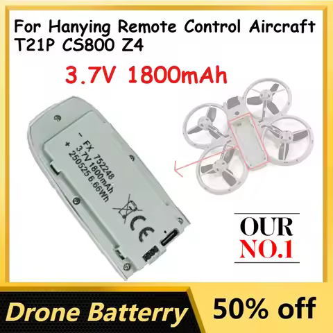 3.7V 1800mAh FX752248 LiPo Drone Battery for Hanying Remote Control Aircraft T21P CS800 Z4 Rechargea