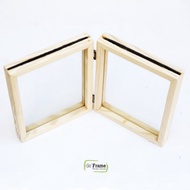 Natural Double Glass Frame 15x15 20x20 - book flip