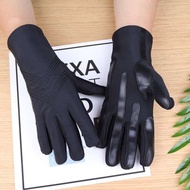 sarung lengan sarung tangan rider sarung jari Kazimeng Autumn Winter Ladies Double-Layer Sticker PU 