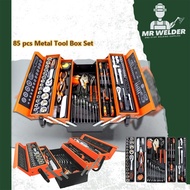 85PCS / 86PCS Metal Tool Box Set Tool Box Heavy Duty Tools Box Full Set Kotak Spanar Box Ratchet Set
