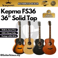 KEPMA FS36-EQ Elite Series 36 inch (3/4) Travel Solid Top Acoustic Guitar with AcoustiFex® K-11 Pick