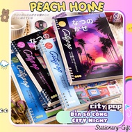 CITY NIGHT Plastic Notebook Cover Replaceable Paper Size A5 B5 DIY Notebook/Notebook Refill Peach Ho