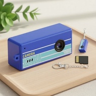 Blue Mini Digital Camera Keychain, Wearable Travel Vlog Cam, Gift for Friends, Assorted Colors Kamer