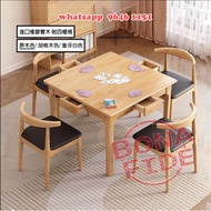 實木餐枱/麻雀枱/書桌 (進口橡膠實木) 附四櫃桶 [GM912-51] Solid Wood Dinning/Mahjong Table (with Drawers) 四四方方 加墊即成麻雀枱 枱高