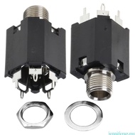 jenniferag.my 5 Pin 6 35MM  Microphone Female Socket Panel Solder Conenctor with Nut 50V 0 5A（VA）Fem