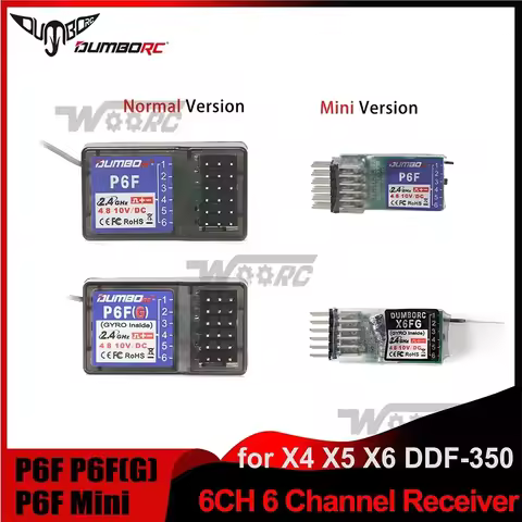 DUMBORC X6F P6F X6FG Mini 6CH 6 Channel Receiver Gyro 2.4G for X6 X4 X5 DDF-350 Transmitter Remote C