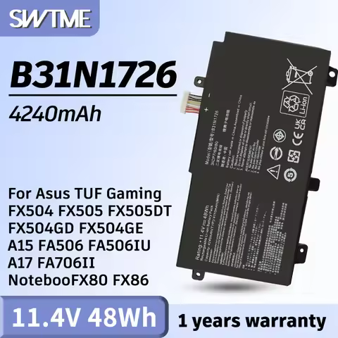 B31N1726 Battery for Asus TUF Gaming FX504 FX505 FX505DT FX504GD FX504GE FX504GM A15 FA506 FA506IU A